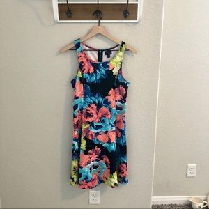 Worthington Coral Blk Flower Fit&Flare Dress - 4